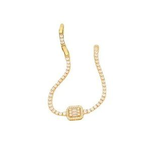 Square Gold Plated Zircon Copper Bracelet